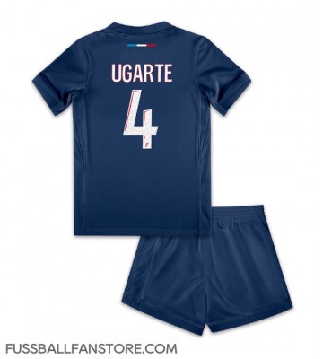 Paris Saint-Germain Manuel Ugarte #4 Replik Heimtrikot Kinder 2024-25 Kurzarm (+ Kurze Hosen)